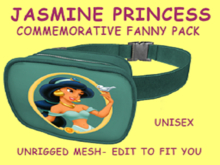 10. FANNY PACK BELLY BAG PURSE UNISEX - JASMINE PRINCESS - Adults, Teen, Child, Kids, Baby. Resize to Fit: COPY/MODIFY