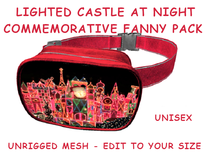 11. FANNY PACK BELLY BAG PURSE UNISEX - LIGHTED CASTLE - Adults, Teen, Child, Kids, Baby. Resize to Fit: COPY/MODIFY