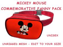 13. FANNY PACK BELLY BAG PURSE UNISEX - MICKEY - Adults, Teen, Child, Kids, Baby. Resize to Fit: COPY/MODIFY