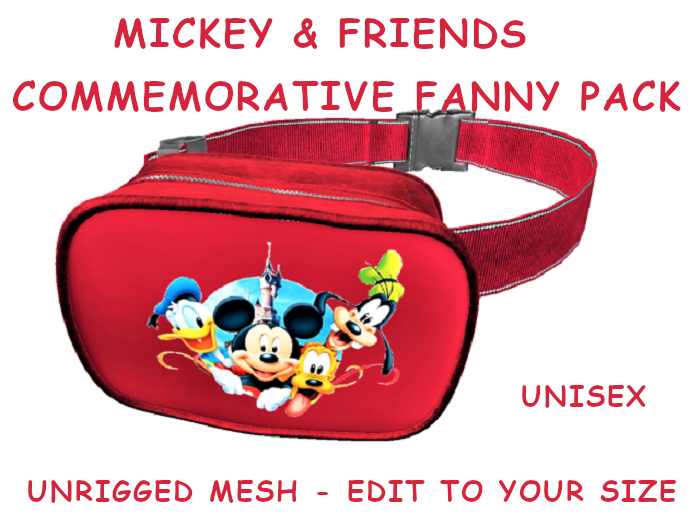 14. FANNY PACK BELLY BAG PURSE UNISEX - MICKEY FRIENDS - Adults, Teen, Child, Kids, Baby. Resize to Fit: COPY/MODIFY