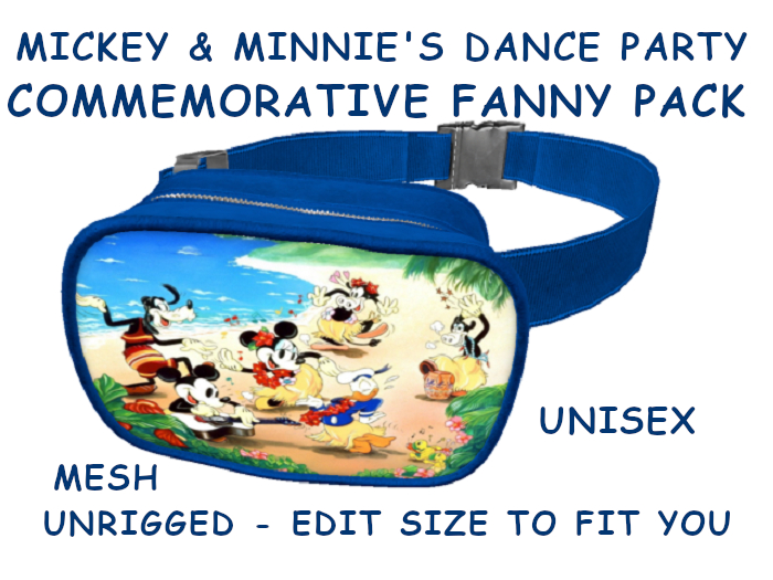 15. FANNY PACK BELLY BAG PURSE UNISEX MICKEY MINNIE DANCE PARTY - Adults, Teen, Child, Kids, Baby. Resize: COPY/MODIFY