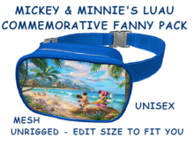 17. FANNY PACK BELLY BAG PURSE UNISEX - MICKEY MINNIE LUAU - Adults, Teen, Child, Kids, Baby. Resize to Fit: COPY/MODIFY