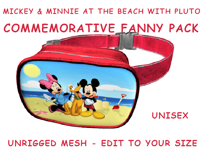 21. FANNY PACK BELLY BAG PURSE UNISEX MICKEY MINNIE PLUTO BEACH-Adults,Teen,Child,Kids,Baby. Resize to Fit: COPY/MODIFY
