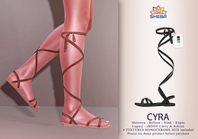 Cyra Lace Up Strapped Sandals (Black Monochrome) ~ Maitreya, Legacy, Kupra, Reborn