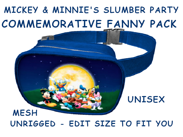 23. FANNY PACK BELLY BAG PURSE UNISEX - MICKEY SLUMBER PARTY - Adults,Teen,Child,Kids,Baby. Resize to Fit: COPY/MODIFY