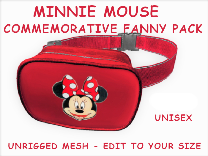 24. FANNY PACK BELLY BAG PURSE UNISEX - MINNIE - Adults, Teen, Child, Kids, Baby. Resize to Fit: COPY/MODIFY