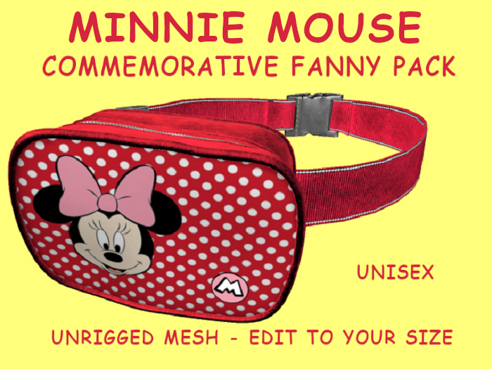 25. FANNY PACK BELLY BAG PURSE UNISEX - MINNIE FANNYPACK - Adults, Teen, Child, Kids, Baby. Resize to Fit: COPY/MODIFY