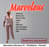 Marvelous Womens PJ - Pink Native - Fitmesh