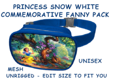 30. FANNY PACK BELLY BAG PURSE UNISEX - SNOW WHITE PRINCESS - Adults, Teen, Child, Kids, Baby. Resize Fit: COPY/MODIFY
