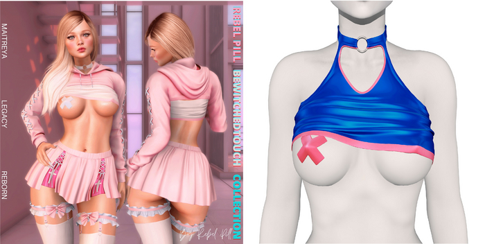 Rebelpill - BewitchedTouch Collection Top Splashy Blue