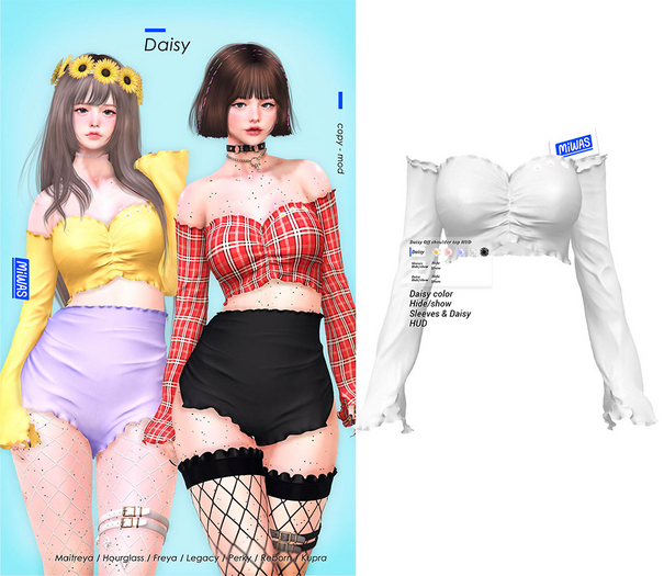 MIWAS / Daisy Off shoulder top #White