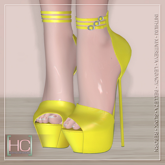 [HC] Natsu Yellow Heels for Kupra, Maitreya, Legacy, Belleza, Slink & Reborn