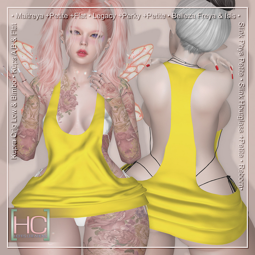 [HC] Natsu Yellow Tank Beach Cover for Kupra, Kups, Maitreya, Legacy, Belleza, Slink & Reborn