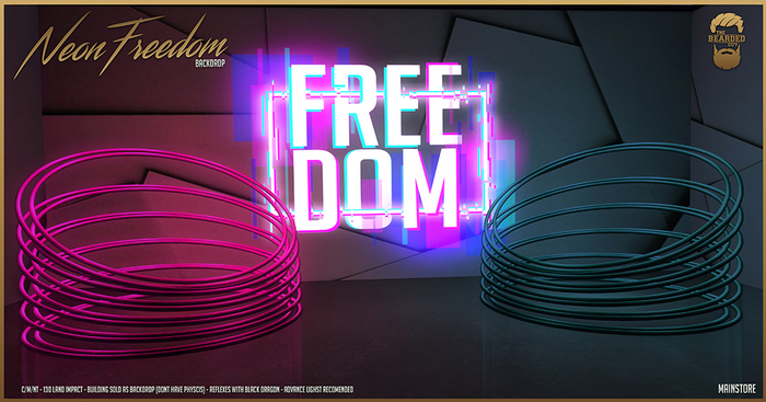 Neon Freedom Backdrop - The Bearded Guy