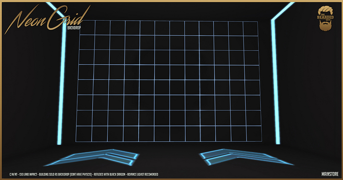Neon Grid Backdrop - The Bearded Guy
