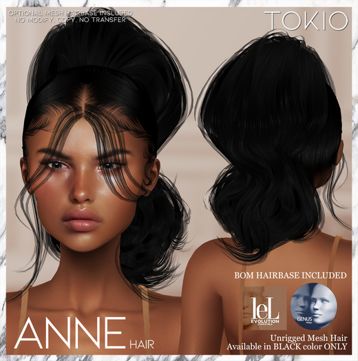 TOKIO Hair - ANNE Alpha Hair - Black