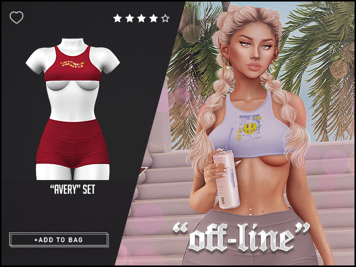 "Off-Line" x "Avery" Set / Cherry