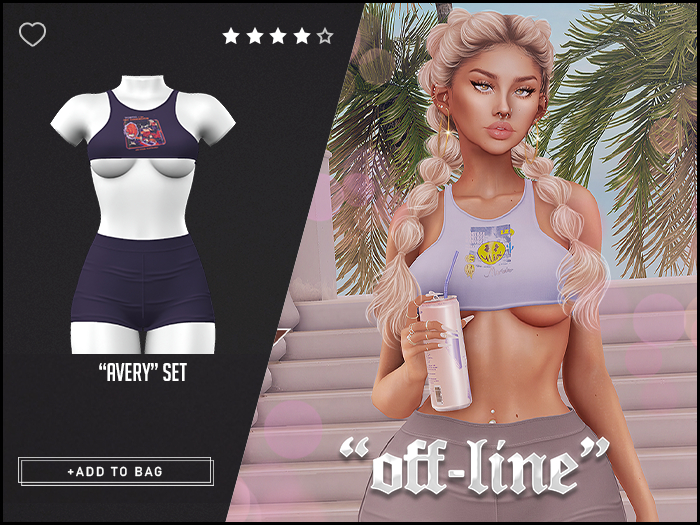 "Off-Line" x "Avery" Set / Eggplant
