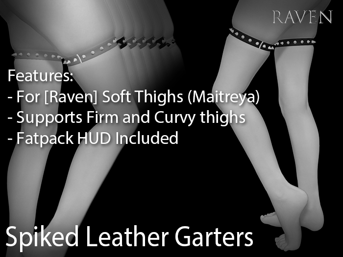 [Raven] Spiked Leather Garters DEMO