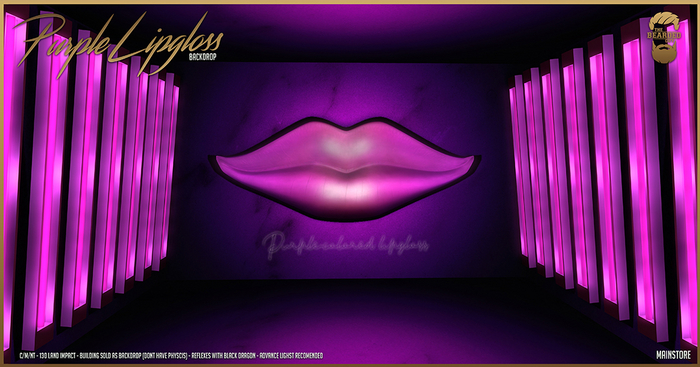 Purple Lipgloss Backdrop - The Bearded Guy