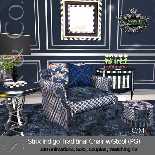 Swank & Co. Strix Indigo Traditional Chair PG 