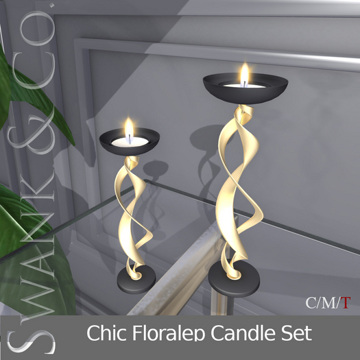 Swank & Co. Chic Floralep Candle Set 