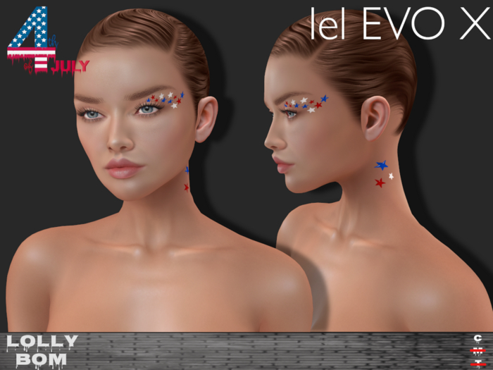 LOLLY's BOM things... [tattoo] 4th July-STARS (Face Art )