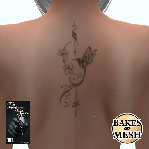 WL-Hummingbird Back BOM Tattoo