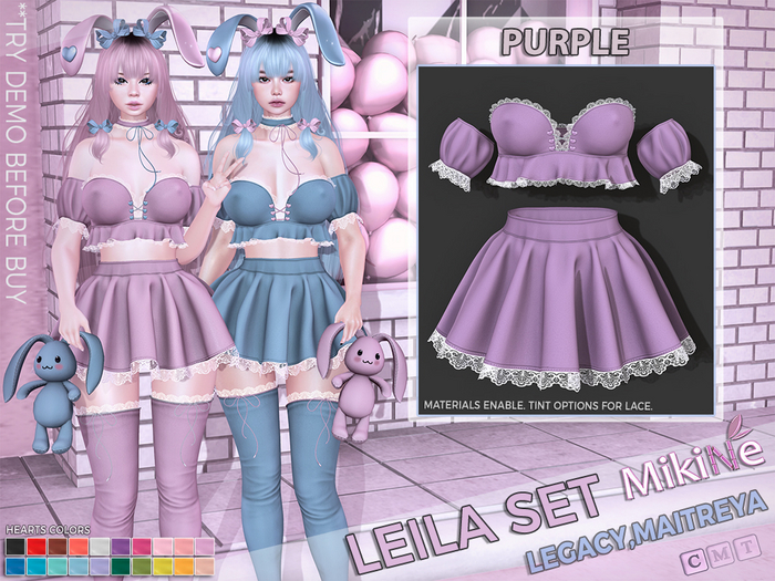 -MikiNe- Leila top&skirt-Purple
