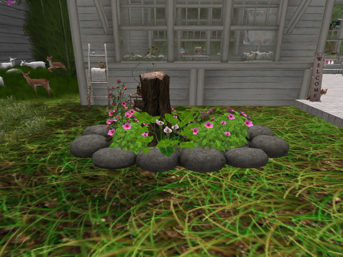 Flowerbed with Fire Flies