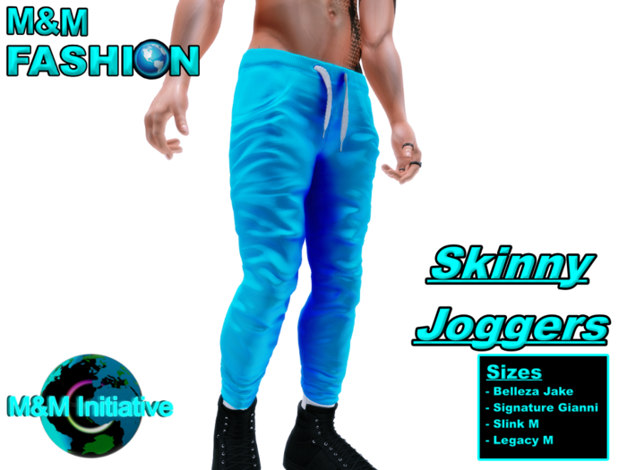 M&M Fashion - Skinny Joggers - Blue
