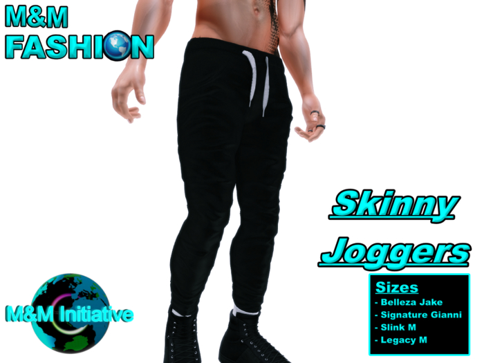 M&M Fashion - Skinny Joggers - Black