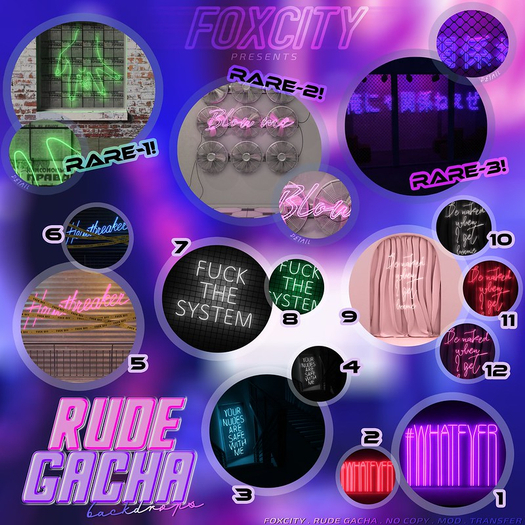 FOXCITY. Rude Gacha - 2 - Whatever (Red) (Common)