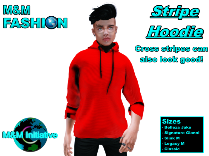 M&M Intitative - Stripe Hoodie - Red