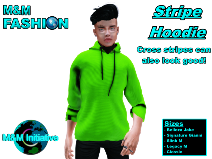 M&M Intitative - Stripe Hoodie - Green