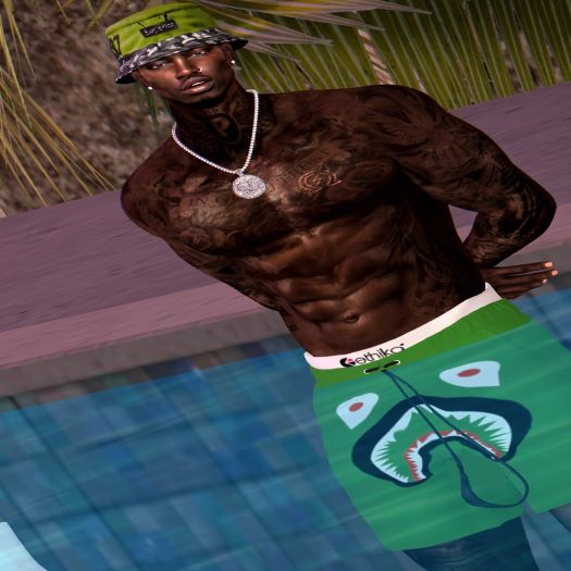 96til - Bape Short/Slides (Green)