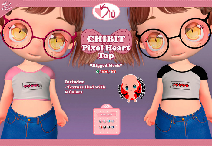 *>Kiu<* - CHIBIT Pixel Heart Top