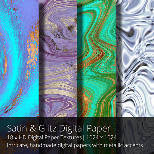NEW! 18 x Satin & Glitz Digital Papers (Compilance Textures)