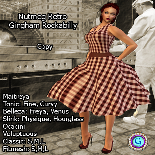 Nutmeg Retro Gingham Rockabilly