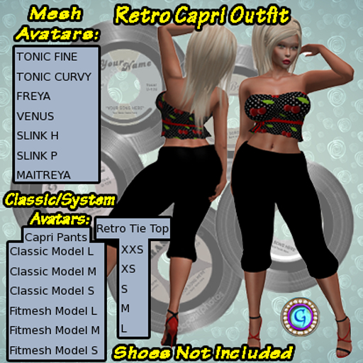Retro Capri Outfit Black