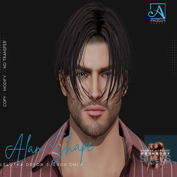 Second Life Marketplace - - ANGELUS- ALAN Shape For Lelutka DEVON Head ...