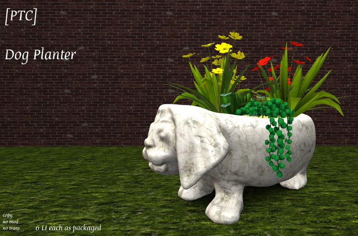 [PTC] Dog Planter - Marble (add or rezz)