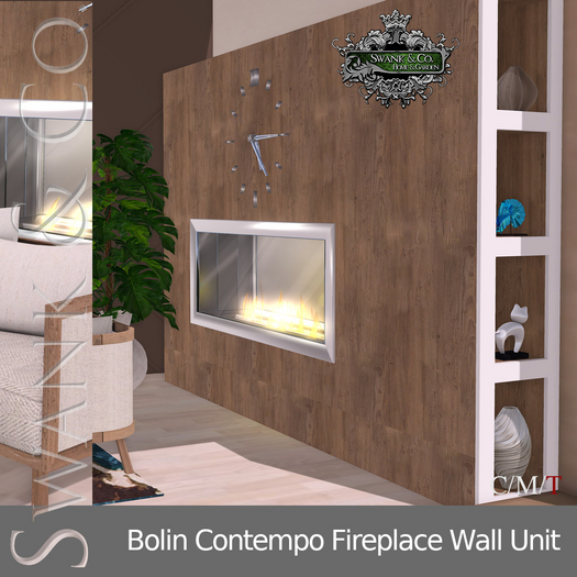 Swank & Co. Bolin Contempo Fireplace Wall Unit 