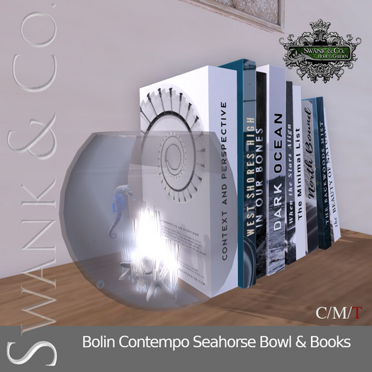 Swank & Co. Bolin Contempo Seahorse Bowl & Books 
