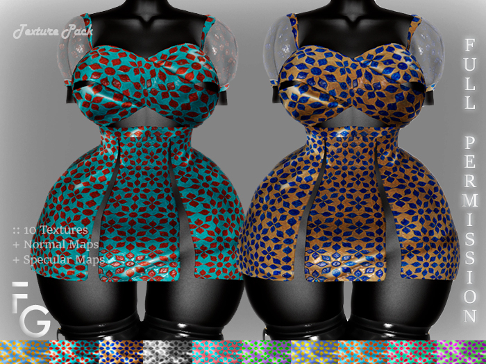 .Fragile. PACK II - 10 Textures for CALAFALI Dress J-0222