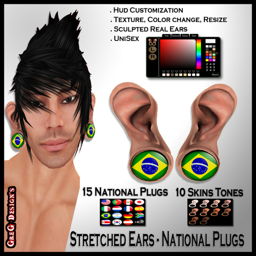 *GD* - Ear Stretched - National Plugs