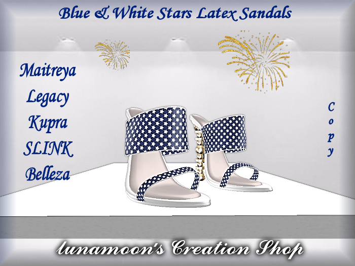 Blue & White Star Latex Sandals