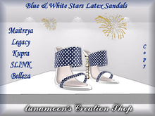 DEMO-Blue & White Star         Latex Sandals