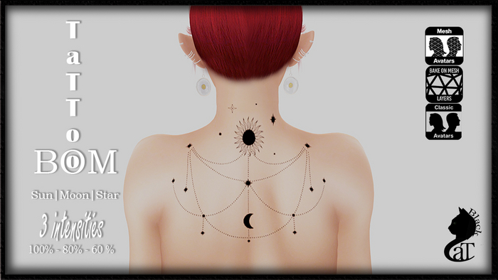 ::: BlackCat ::: TATOO Sun/Moon/Star