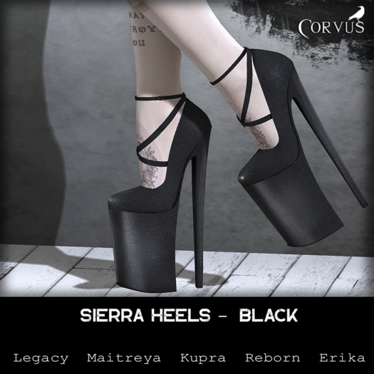 Corvus : Black Sierra Heels